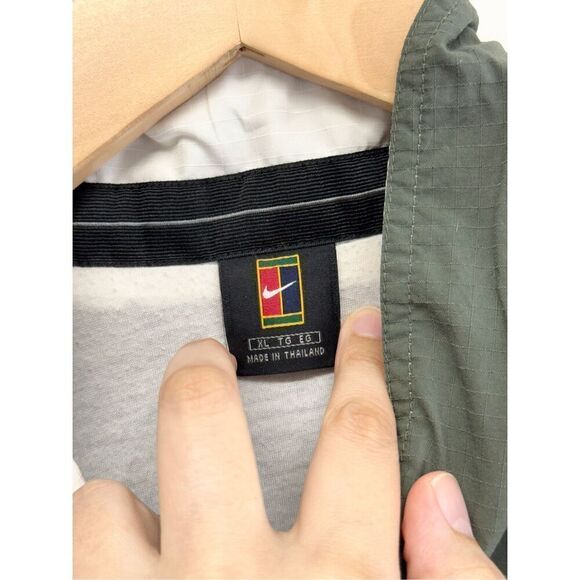 Vintage Nike Jacket Mens Full Zip Extra Large Olive Green Windbreaker - Picture 9 of 10